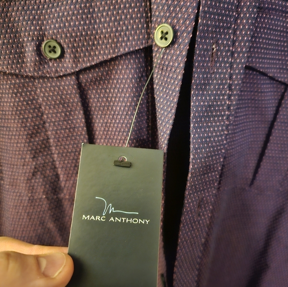 Marc Anthony Men's Medium Dobby Shirt - Picture 3 of 5